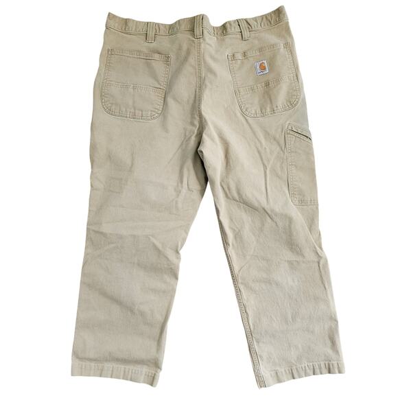 Carhartt khaki utility Relaxed Fit canvas pants 40 x 30 - Picture 2 of 8